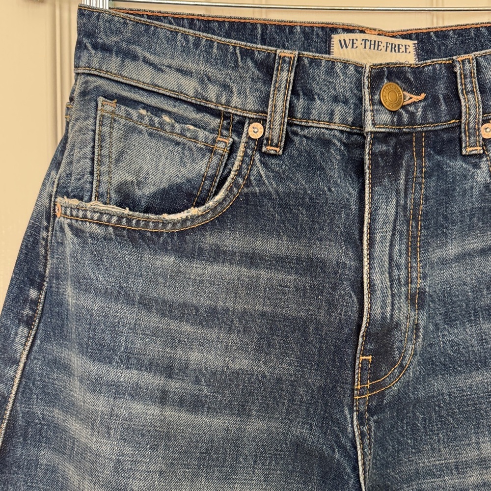 Free People - We The Free Dark Blue Wide-leg Denim NWOT - Picture 6 of 11